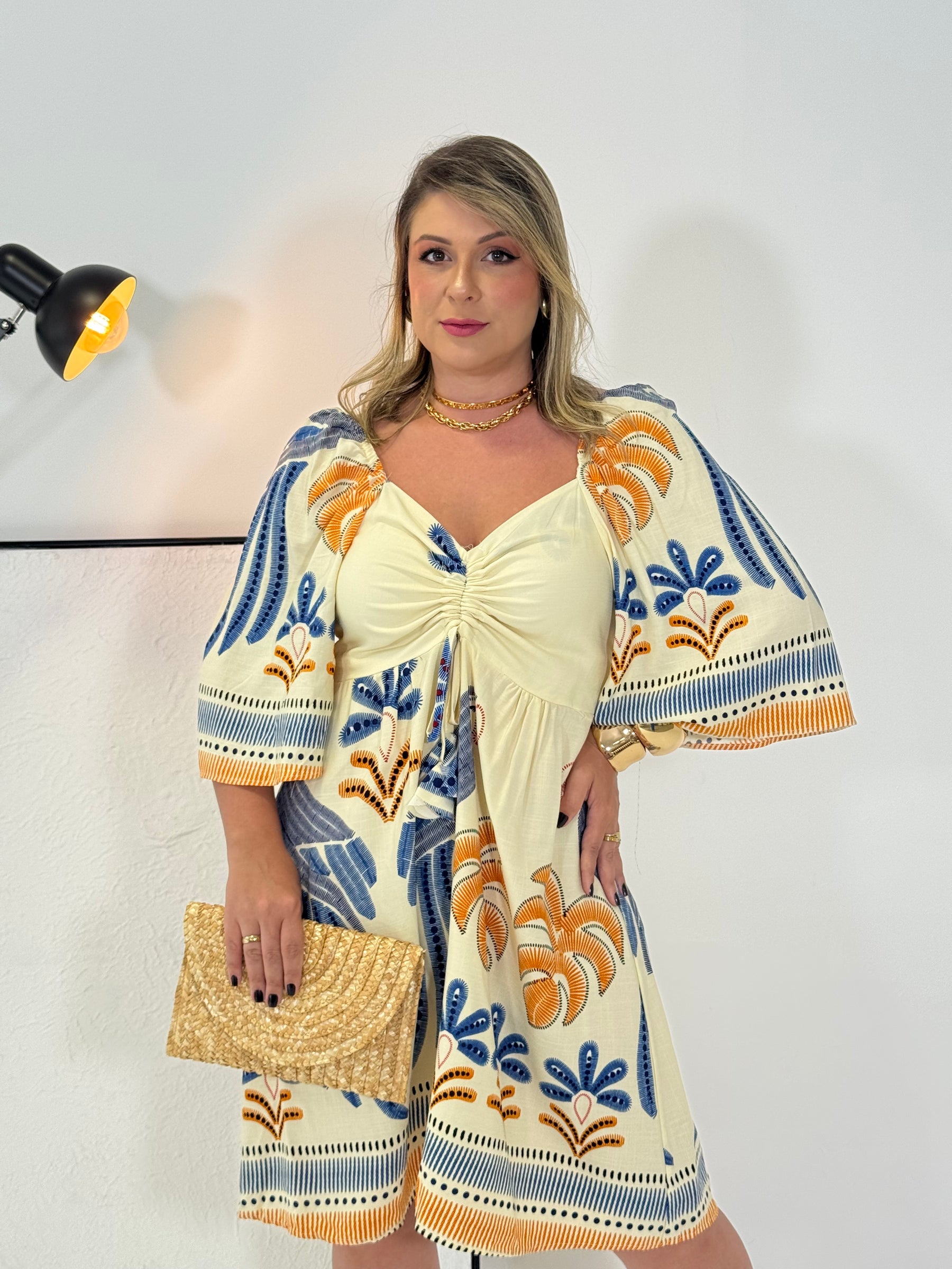 Vestido Midi Maysa- O Frescor Vibrante do Viscolinho em um Look Artesanal