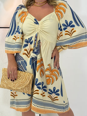 Vestido Midi Maysa- O Frescor Vibrante do Viscolinho em um Look Artesanal