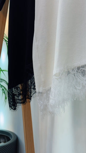 Blusa tendência-Detalhe em Renda Guipir