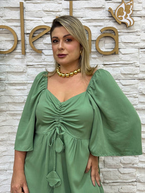 Vestido Midi Maysa- O Frescor Vibrante do Viscolinho em um Look Artesanal