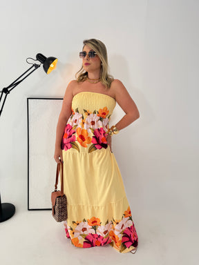 Vestido Longo Flora em Crepe de Seda - O Romance e a Leveza que Você Merece