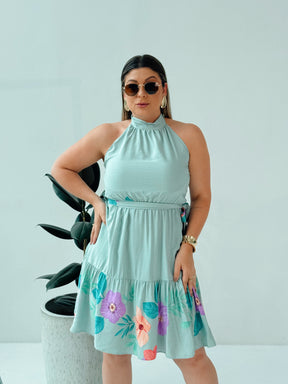 Vestido MIDI Laís Verde Água – Delicadeza e Frescor em um Só Look