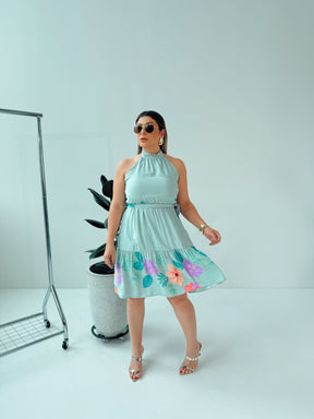 Vestido MIDI Laís Verde Água – Delicadeza e Frescor em um Só Look