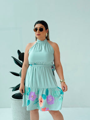 Vestido MIDI Laís Verde Água – Delicadeza e Frescor em um Só Look