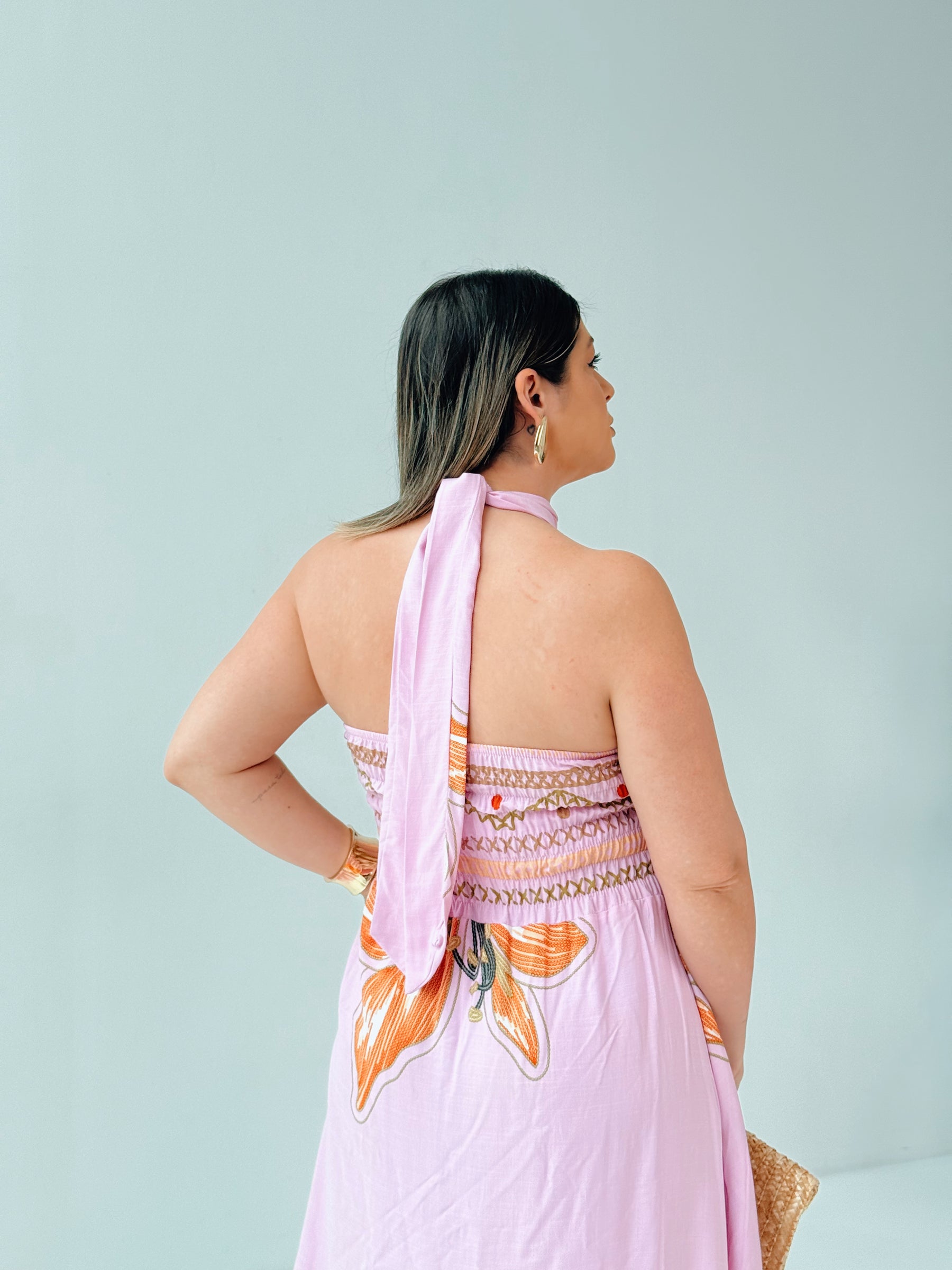 Vestido Laura – Elegância e Conforto em Tecido Leve de Viscose com Linho