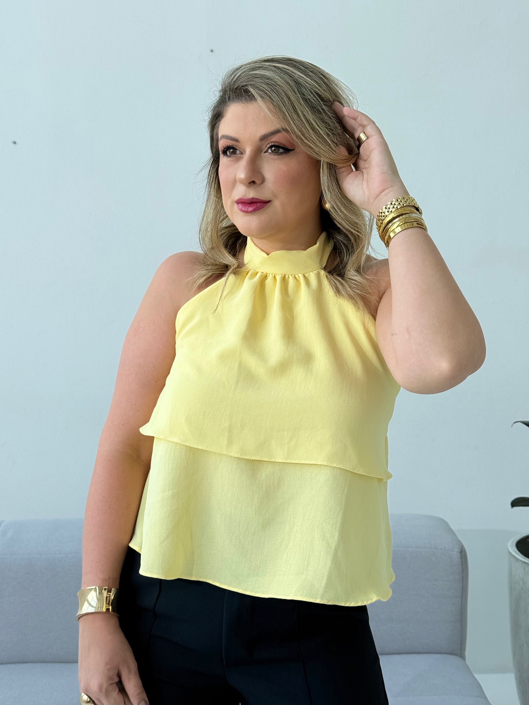 Blusa Lila Amarela – Leveza, Estilo e Elegância Solar