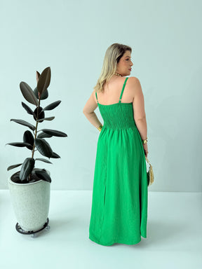 Vestido Tânia Verde – Elegância Natural com Caimento Sofisticado